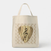 Golden Plectron – Stijlvol design voor muziekliefh Tote Bag (Achterkant)