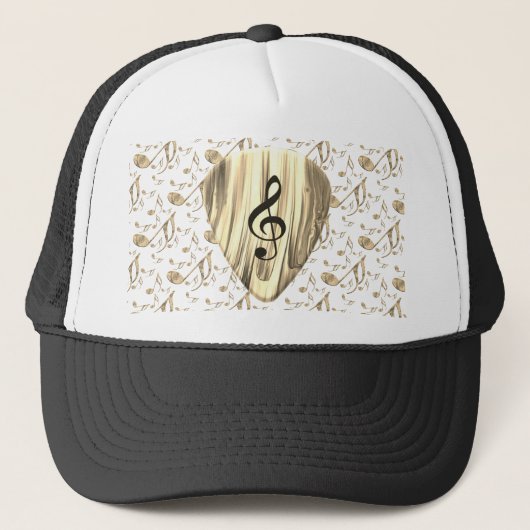 Golden Plectron – Stijlvol design voor muziekliefh Trucker Pet (Voorkant)