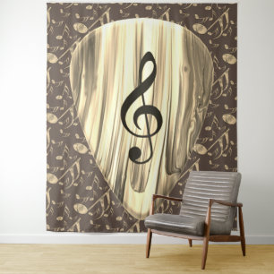 Golden Plectron – Stijlvol design voor muziekliefh Wandkleed