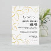 Golden Plumeria Vow Renewal Uitnodiging die we nog (Staand Voorkant)