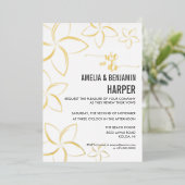 Golden Plumeria Vow Renewal Uitnodiging die we nog (Staand Voorkant)