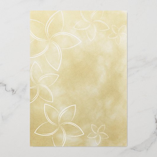 Golden Plumeria Vow Renewal Uitnodiging die we nog (Achterkant)