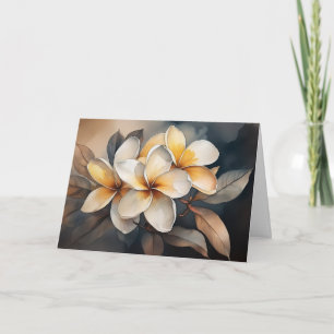 Golden Plumeria-Wenskaart Kaart