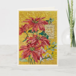 Golden Poinsettia | December 25 Fine Art Christmas Feestdagen Kaart