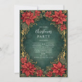 Golden Poinsettia Elegance Christmas Kaart (Voorkant)