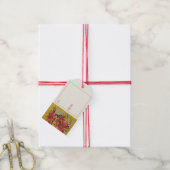 Golden Poinsettia | Fine Art Blank Christmas Cadeaulabel (Met Touw)