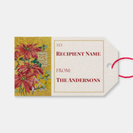 Golden Poinsettia | Fine Art Christmas Collectible Cadeaulabel