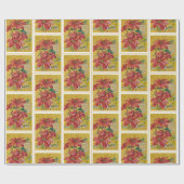Golden Poinsettia | Fine Art Christmas Gift Wrap Cadeaupapier (Vlak)
