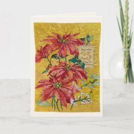 Golden Poinsettia | Fine Art Christmas Message Feestdagen Kaart