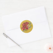 Golden Poinsettia | Fine Art Christmas Sticker (Envelop)
