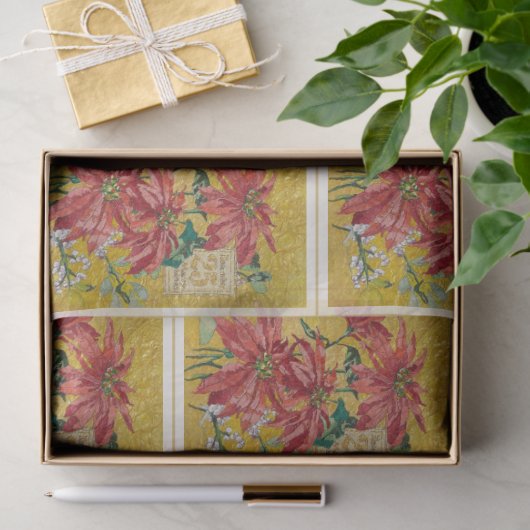 Golden Poinsettia | Fine Art Christmas Tissuepapier (Geschenk)