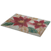 Golden Poinsettias – Elegant Christmas Snijplank (Hoek)