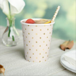 Golden Polka Dot Pattern Cups Papieren Bekers<br><div class="desc">Golden polka stippatroon,  partijpapierbekertjes. Faux gouden folie stippen op pastelspoelroze.</div>