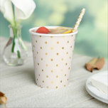 Golden Polka Dot Pattern Cups Papieren Bekers<br><div class="desc">Golden polka stippatroon,  partijpapierbekertjes. Faux gouden folie stippen op pastelspoelroze.</div>