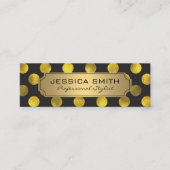 Golden Polka Dot Pattern Mini Visitekaartje (Voorkant)