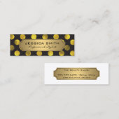 Golden Polka Dot Pattern Mini Visitekaartje (Voorkant / Achterkant)