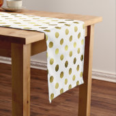 Golden Polka Dot Table Runner Korte Tafelloper (Voorbeeld)