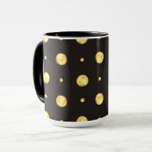 Golden Polka Dot Two-Tone Mug, 15 oz Mok (Voorkant links)