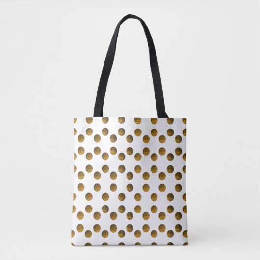 Golden polka dots canvas tas (Voorkant)