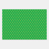 Golden Polka Dots Confetti op groen, rood en wit Inpakpapier Vel (Voorkant 3)
