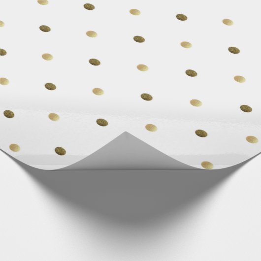 Golden Polka Dots Goud en Wit Modern Design Cadeaupapier (Hoek)