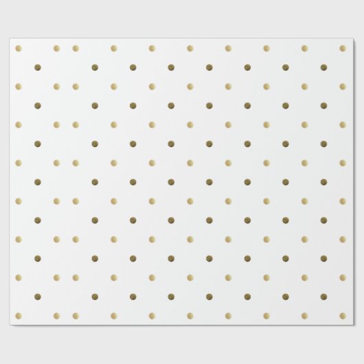 Golden Polka Dots Goud en Wit Modern Design Cadeaupapier (Vlak)