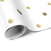 Golden Polka Dots Goud en Wit Modern Design Cadeaupapier (Rol Hoek)