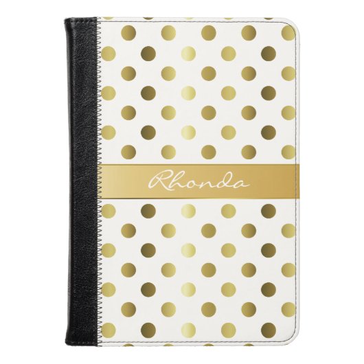 Golden Polka Dots Kindle Fire Folio Case (Voorkant gesloten)