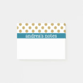 Golden Polka Dots met blauw Post-it® Notes (Voorkant)