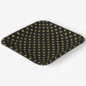 Golden Polka Dots on Black Papieren Bordje (Gebogen)