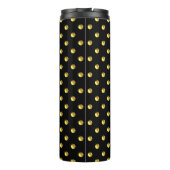 Golden Polka Dots on Black Thermosbeker (Achterkant)
