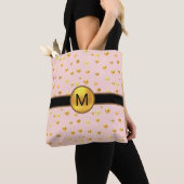 Golden Polka Dots op roze Tote Bag (Dichtbij)