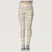 Golden Polka Dots Pattern Aangepaste Leggings (Voorkant)