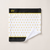 Golden polka-punten op zwart-wit bad handdoek (Wasdoekje)