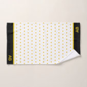 Golden polka-punten op zwart-wit bad handdoek (Handdoek)