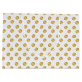 Golden polka-puntenpatroon met witte kerst large cadeautasje (Achterkant)