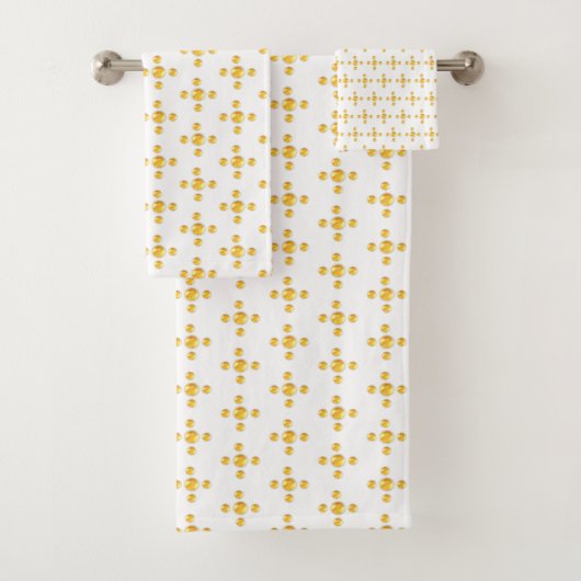 Golden polka stipt wit bad handdoek (Insitu)