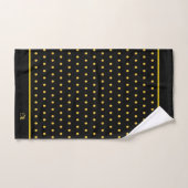 Golden polka stipt zwart bad handdoek (Handdoek)