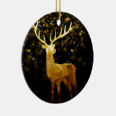 Golden Polygon Geometric Deer, gepersonaliseerd Keramisch Ornament (Rechts)