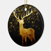 Golden Polygon Geometric Deer, gepersonaliseerd Keramisch Ornament (Links)