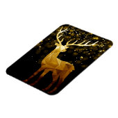 Golden Polygon Geometric Deer Magneet (Linkerzijde)