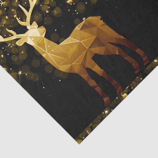 Golden Polygon Geometric Deer Tissuepapier (Detail)