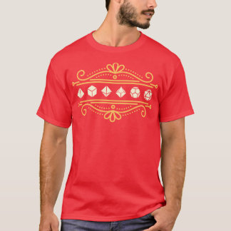 Golden Polyhedral Dice Set Victoriaans Ornament T-shirt