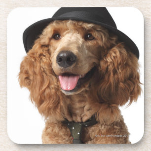 Golden Poodle Dog met Pet en Stropdas Drankjes Onderzetter