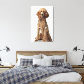 Golden Poodle Dog met stethoscoop Canvas Afdruk (Insitu (Slaapkamer))