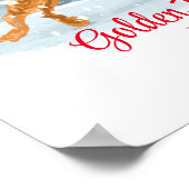 Golden Poodle Holiday Poster Happy dog geniet van  (Hoek)