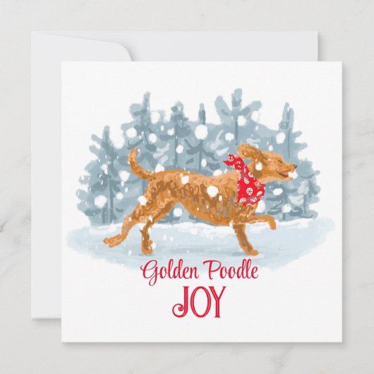 Golden poodle-kerstkaart (Voorkant)