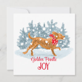 Golden poodle-kerstkaart