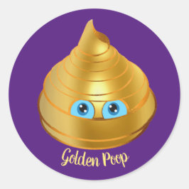 Golden Poop Emoji Ronde Sticker