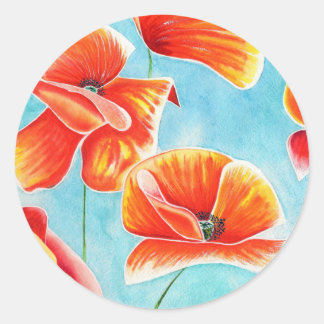Golden Poppies in de Sky decoratieve stickers